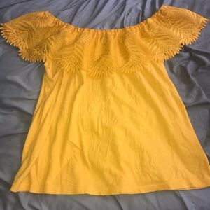 Yellow Off the Shoulder Top